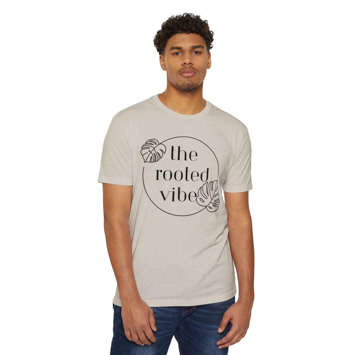 Rooted Vibe Unisex CVC Jersey T-Shirt | Casual Wear, Plant Lover Gift, Summer Style, Eco-Friendly Clothing, Gift for All Occasions