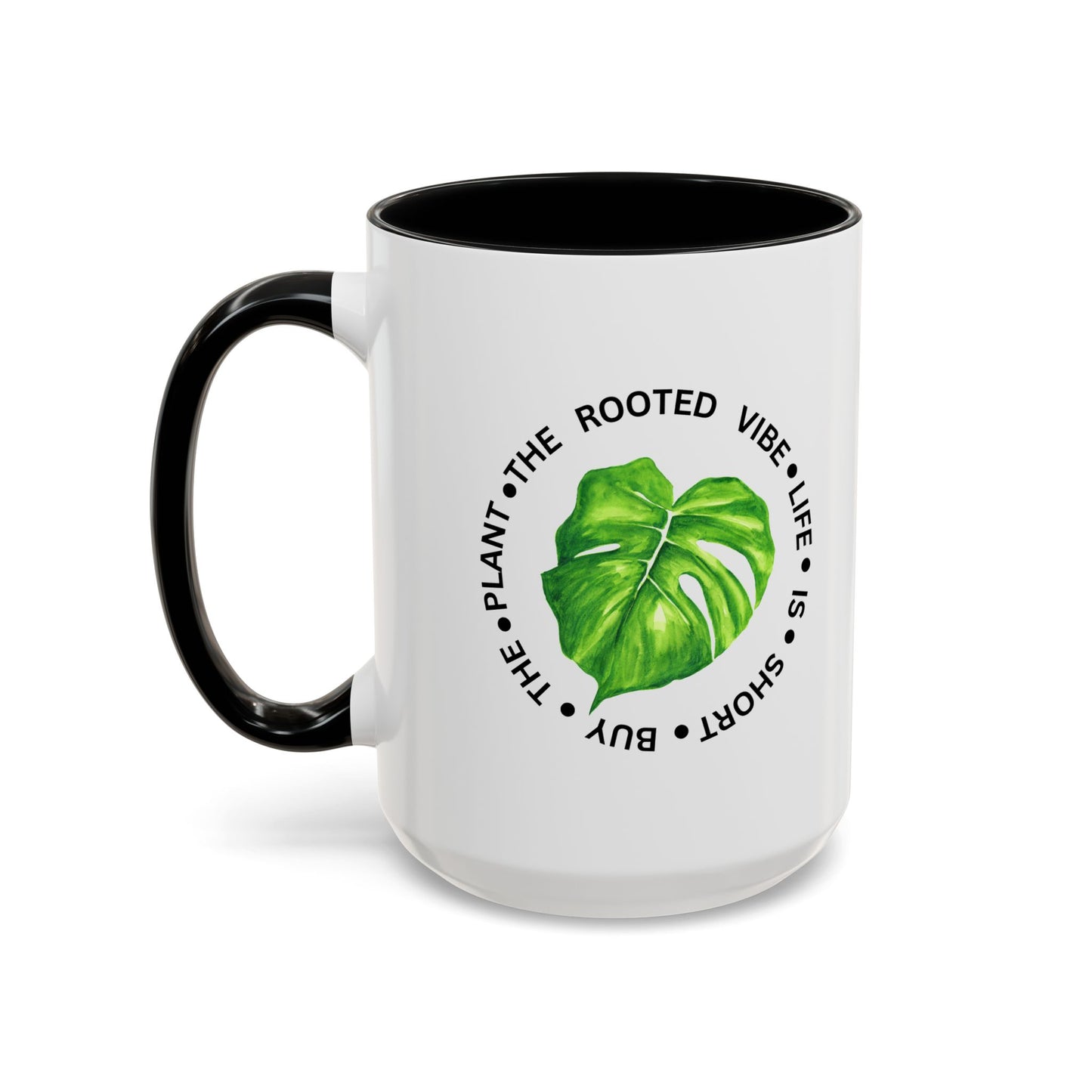 Accent Coffee Mug - Tropical Plant Lover Gift, Monstera Design Mug, Eco-Friendly Coffee Cup, Greenhouse Decor, Gardening Enthusiast