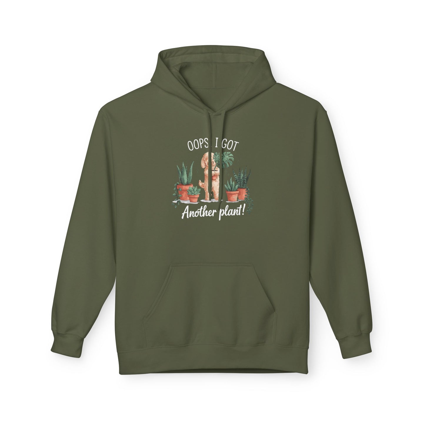 Doodle Lover's Hoodie, Oops I Got Another Plant Fleece, Plant Mom Gift, Cozy Gift for Gardeners, Perfect for Plant Lovers