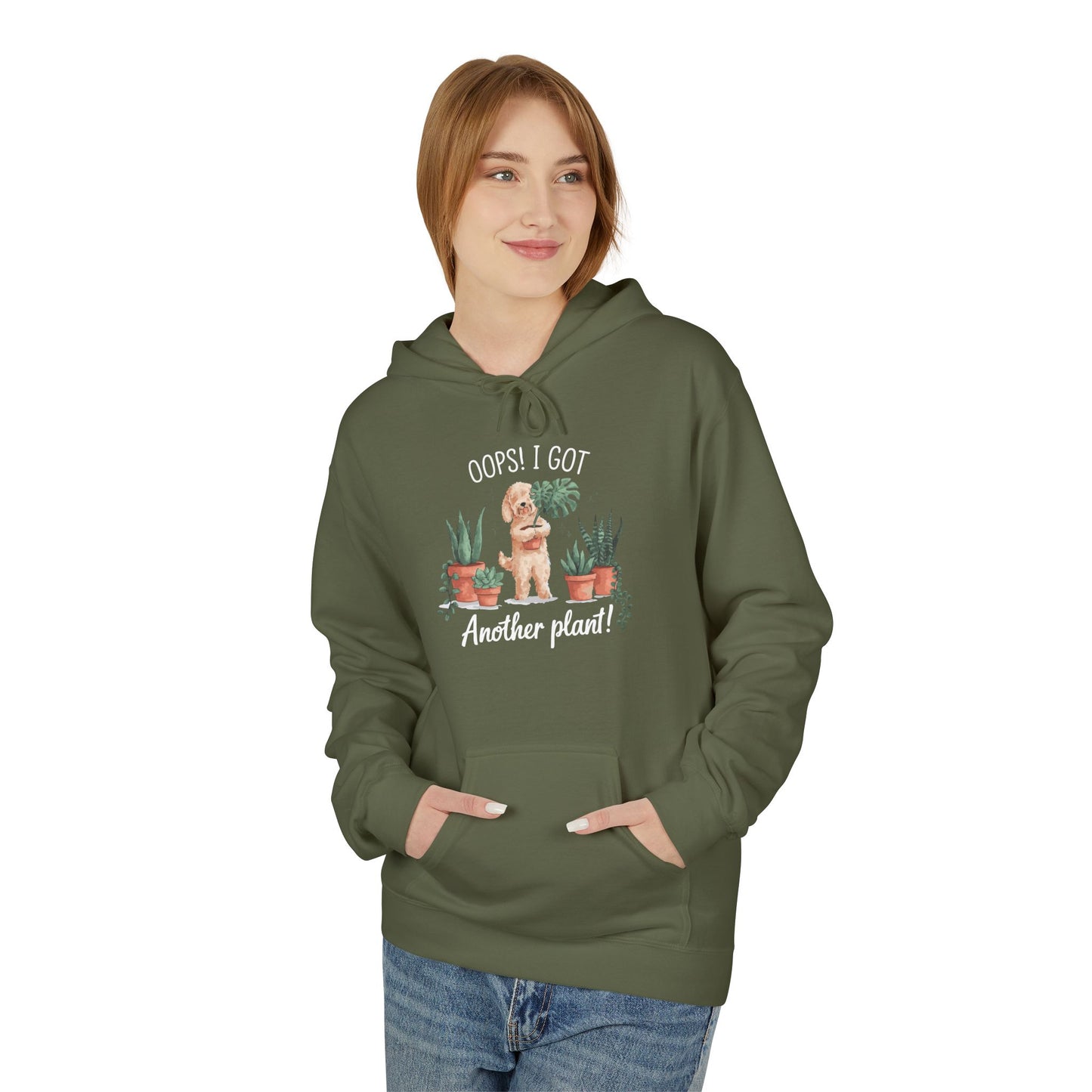 Doodle Lover's Hoodie, Oops I Got Another Plant Fleece, Plant Mom Gift, Cozy Gift for Gardeners, Perfect for Plant Lovers