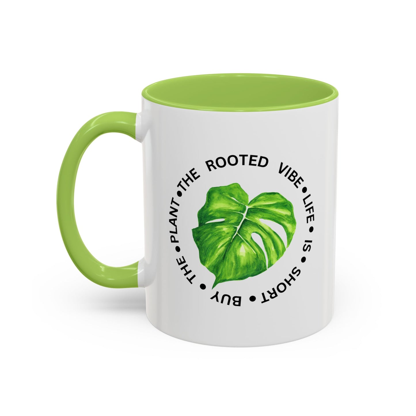 Accent Coffee Mug - Tropical Plant Lover Gift, Monstera Design Mug, Eco-Friendly Coffee Cup, Greenhouse Decor, Gardening Enthusiast
