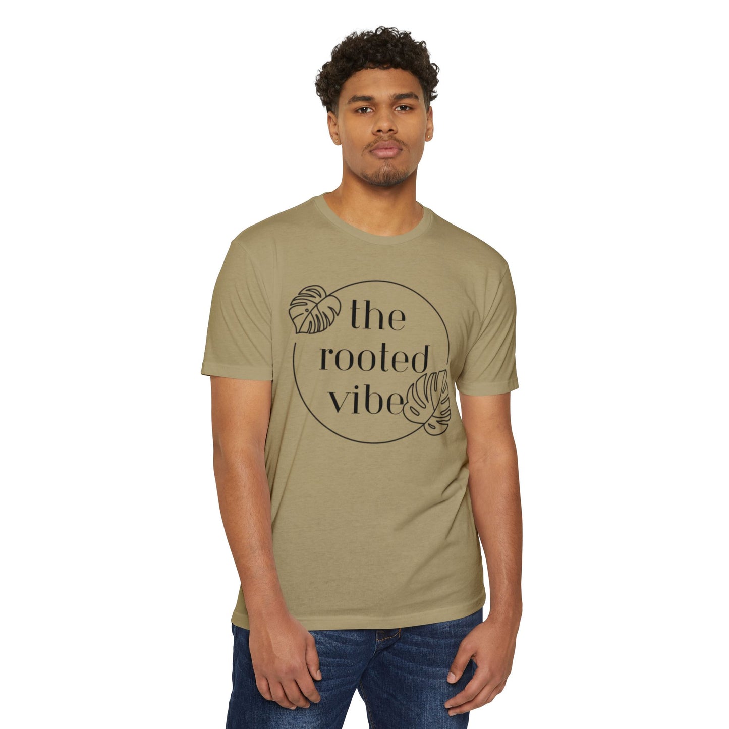 Rooted Vibe Unisex CVC Jersey T-Shirt | Casual Wear, Plant Lover Gift, Summer Style, Eco-Friendly Clothing, Gift for All Occasions
