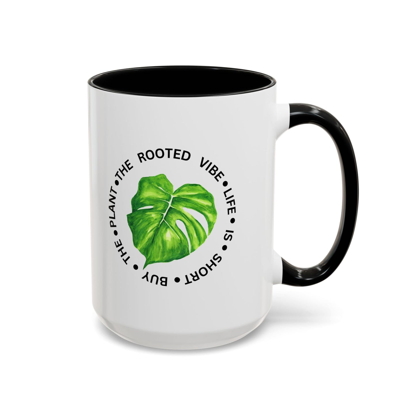 Accent Coffee Mug - Tropical Plant Lover Gift, Monstera Design Mug, Eco-Friendly Coffee Cup, Greenhouse Decor, Gardening Enthusiast