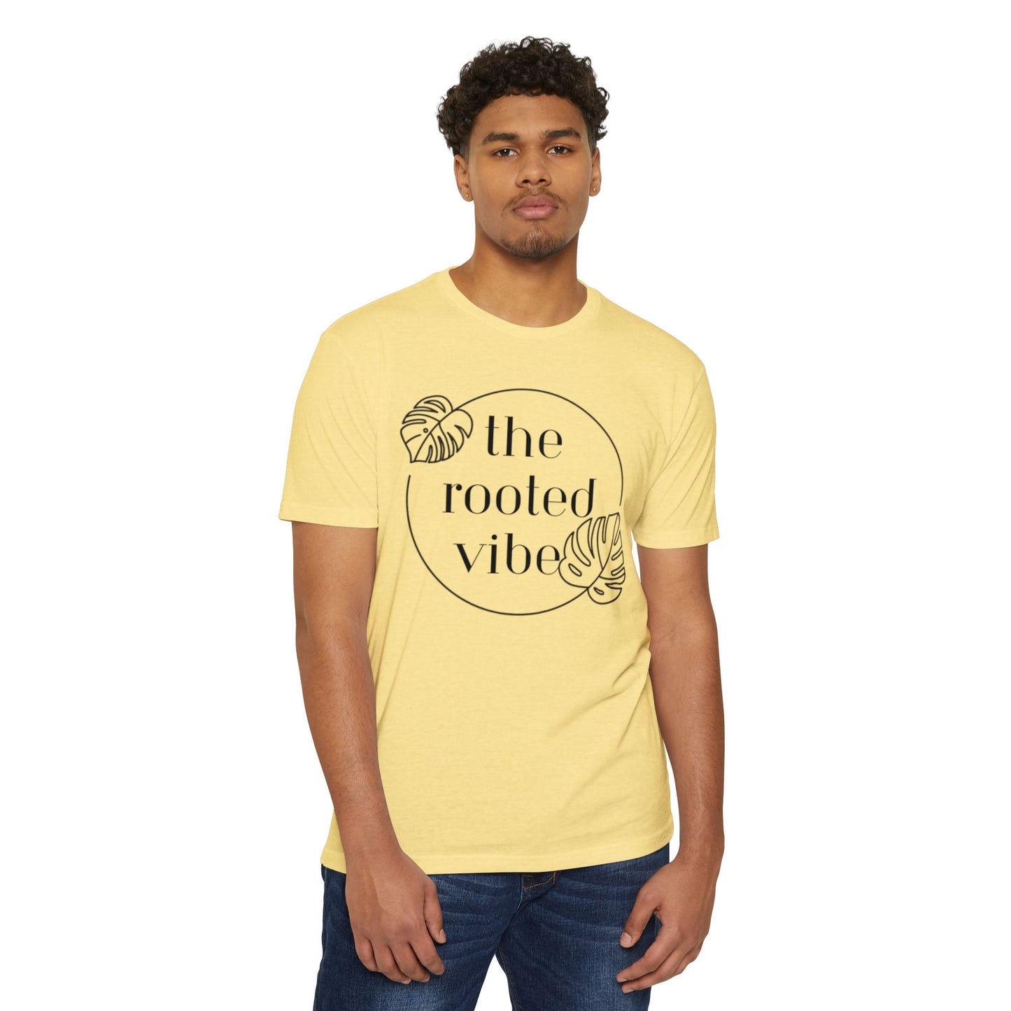 Rooted Vibe Unisex CVC Jersey T-Shirt | Casual Wear, Plant Lover Gift, Summer Style, Eco-Friendly Clothing, Gift for All Occasions