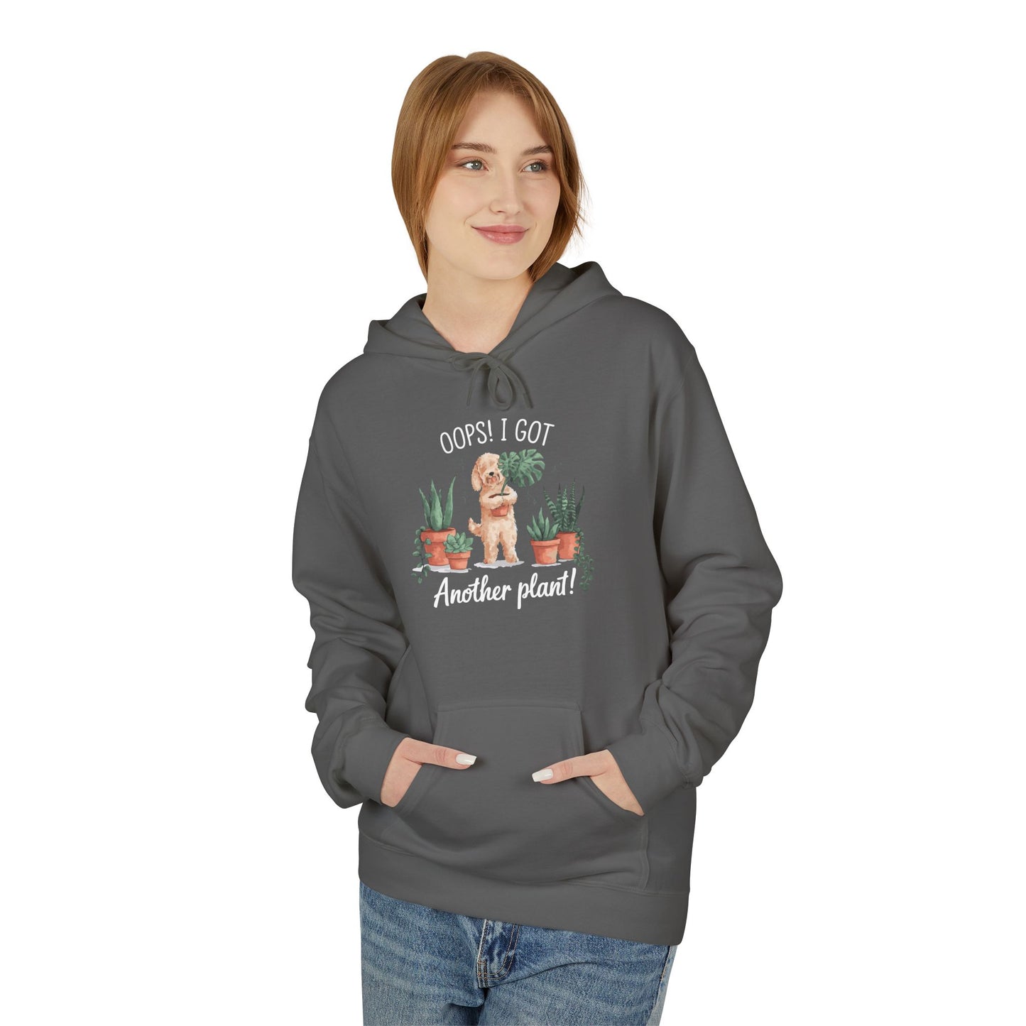 Doodle Lover's Hoodie, Oops I Got Another Plant Fleece, Plant Mom Gift, Cozy Gift for Gardeners, Perfect for Plant Lovers