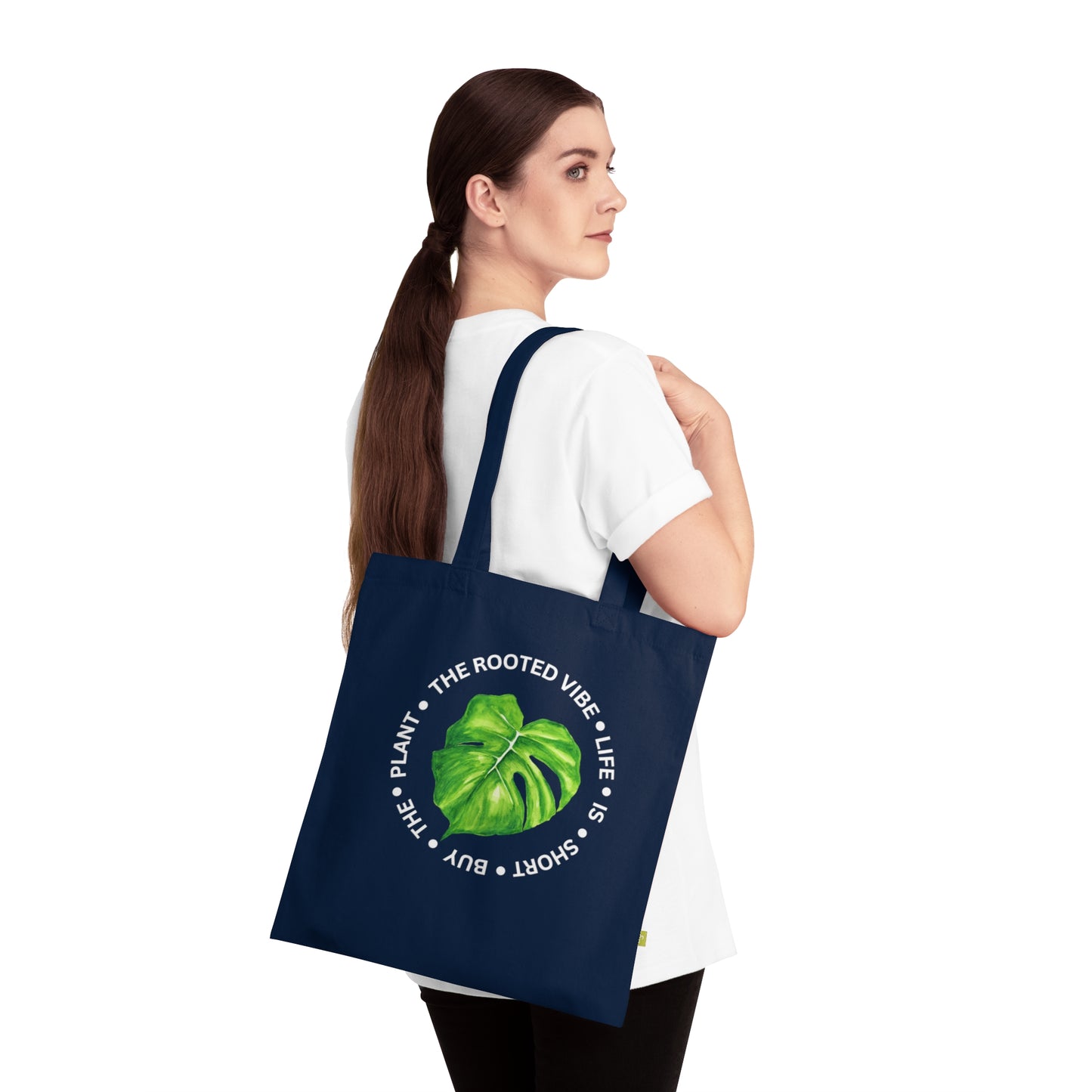 Organic Cotton Tote Bag - Eco-Friendly Shopping Tote, Plant Lover Gift, Reusable Grocery Bag, Bohemian Style, Earth Day Accessory
