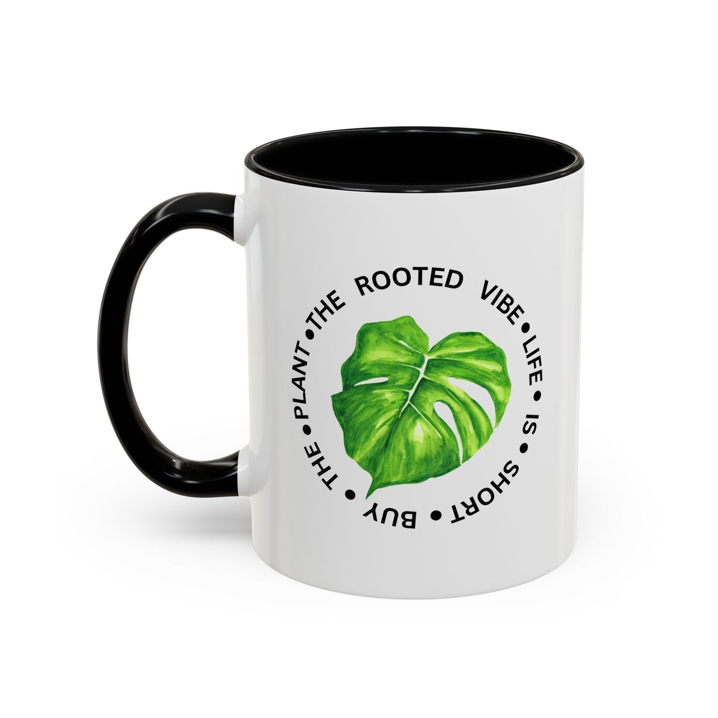 Accent Coffee Mug - Tropical Plant Lover Gift, Monstera Design Mug, Eco-Friendly Coffee Cup, Greenhouse Decor, Gardening Enthusiast