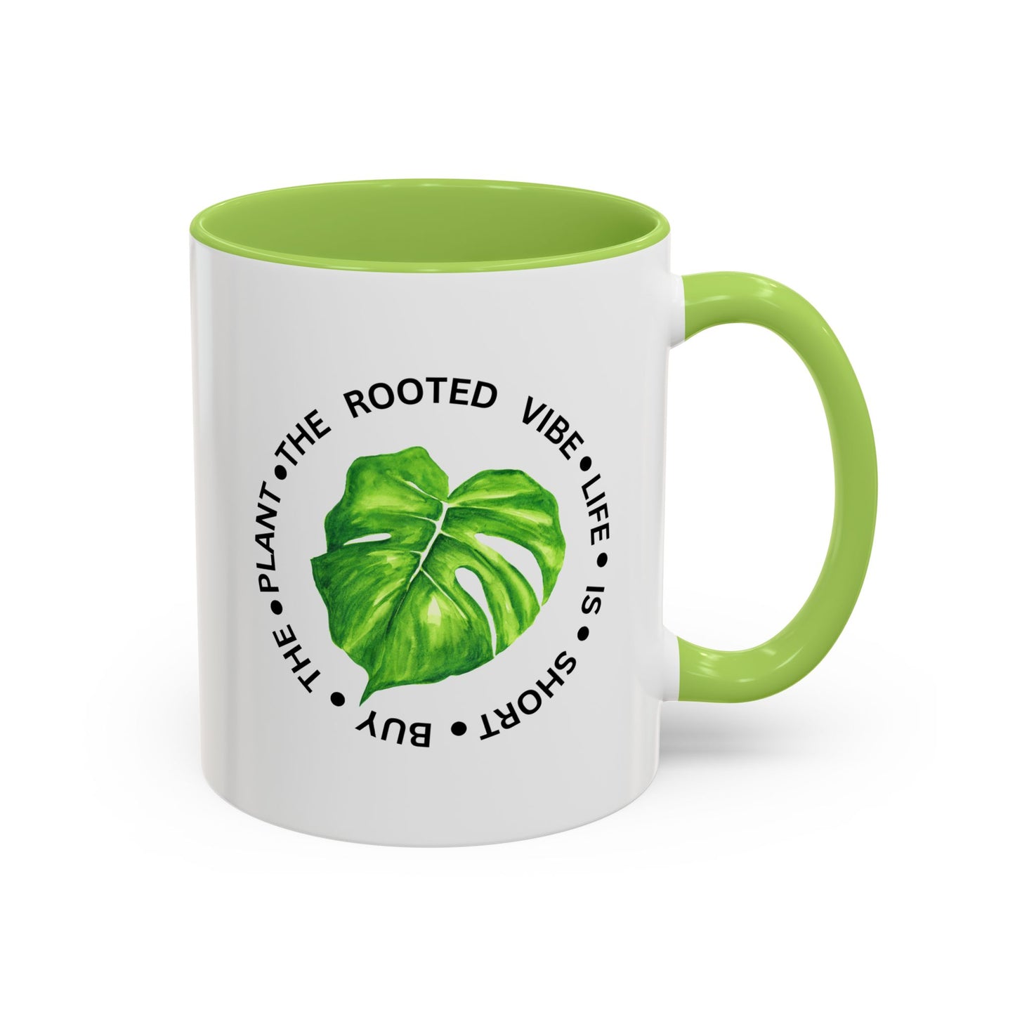 Accent Coffee Mug - Tropical Plant Lover Gift, Monstera Design Mug, Eco-Friendly Coffee Cup, Greenhouse Decor, Gardening Enthusiast