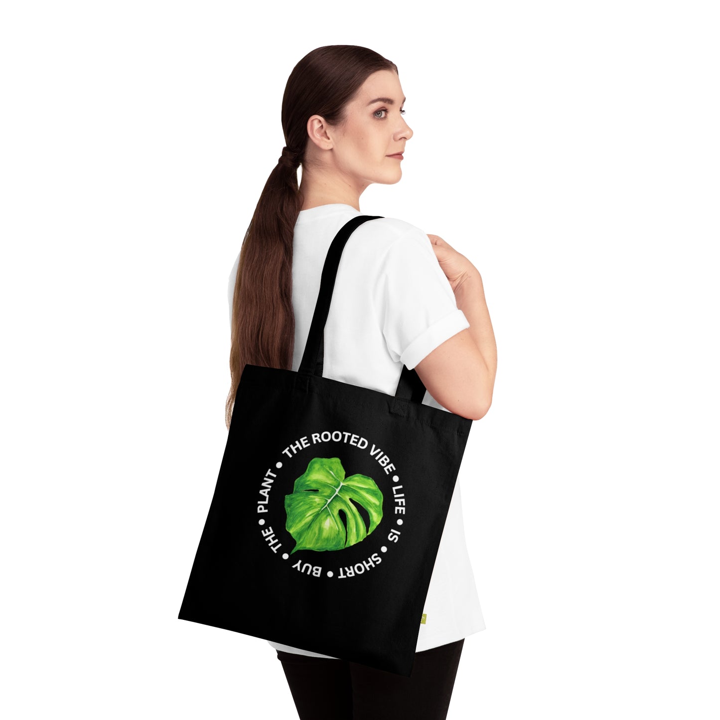 Organic Cotton Tote Bag - Eco-Friendly Shopping Tote, Plant Lover Gift, Reusable Grocery Bag, Bohemian Style, Earth Day Accessory