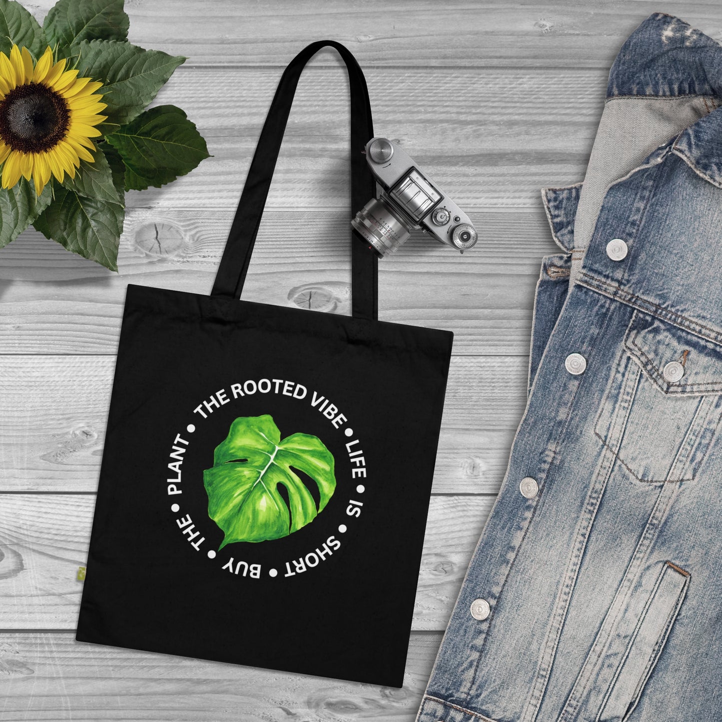 Organic Cotton Tote Bag - Eco-Friendly Shopping Tote, Plant Lover Gift, Reusable Grocery Bag, Bohemian Style, Earth Day Accessory