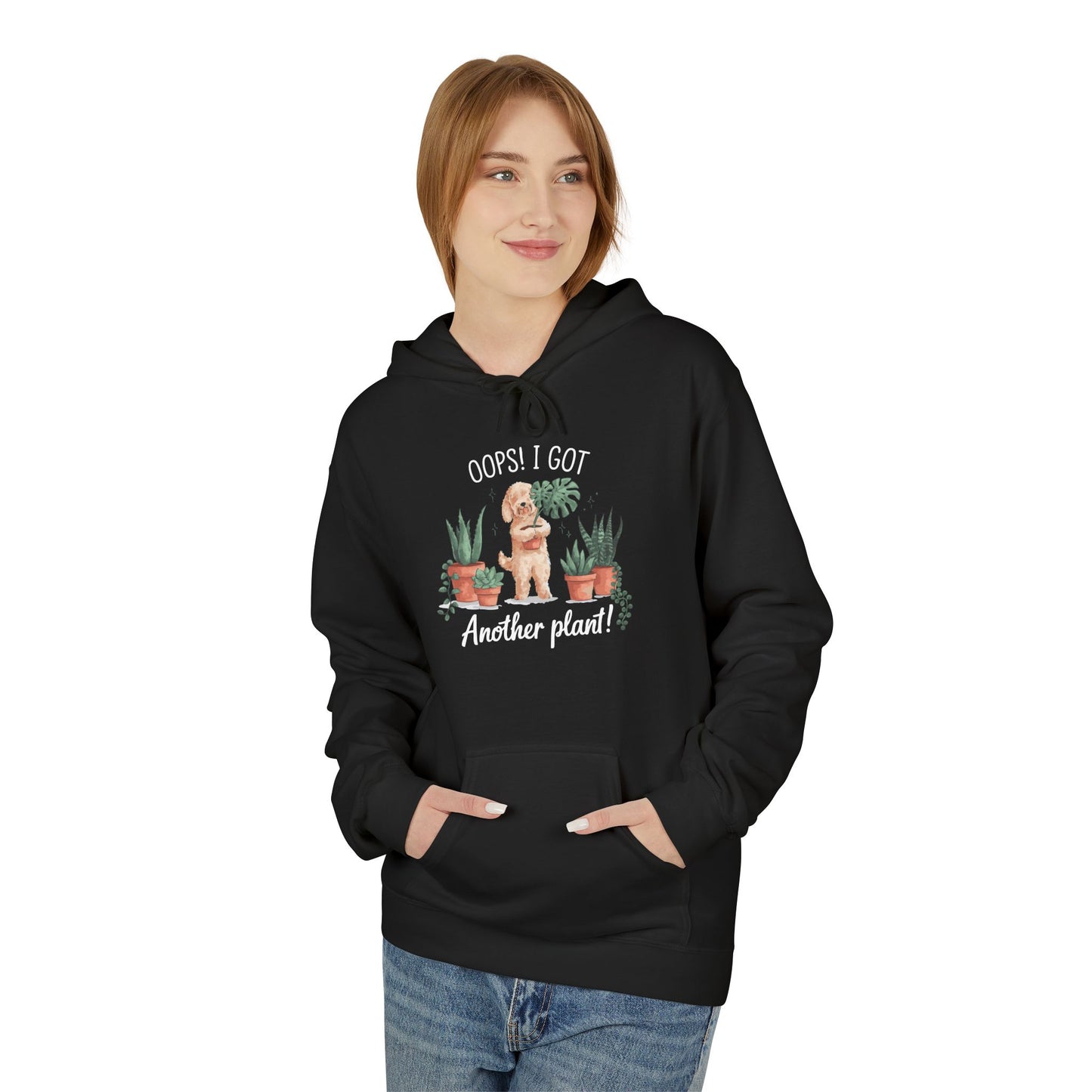 Doodle Lover's Hoodie, Oops I Got Another Plant Fleece, Plant Mom Gift, Cozy Gift for Gardeners, Perfect for Plant Lovers