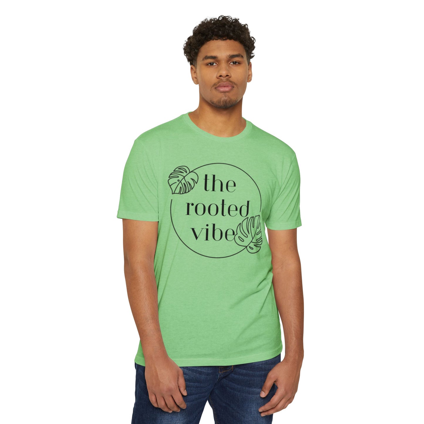 Rooted Vibe Unisex CVC Jersey T-Shirt | Casual Wear, Plant Lover Gift, Summer Style, Eco-Friendly Clothing, Gift for All Occasions