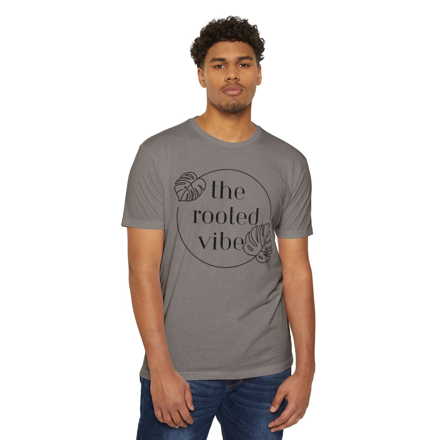 Rooted Vibe Unisex CVC Jersey T-Shirt | Casual Wear, Plant Lover Gift, Summer Style, Eco-Friendly Clothing, Gift for All Occasions