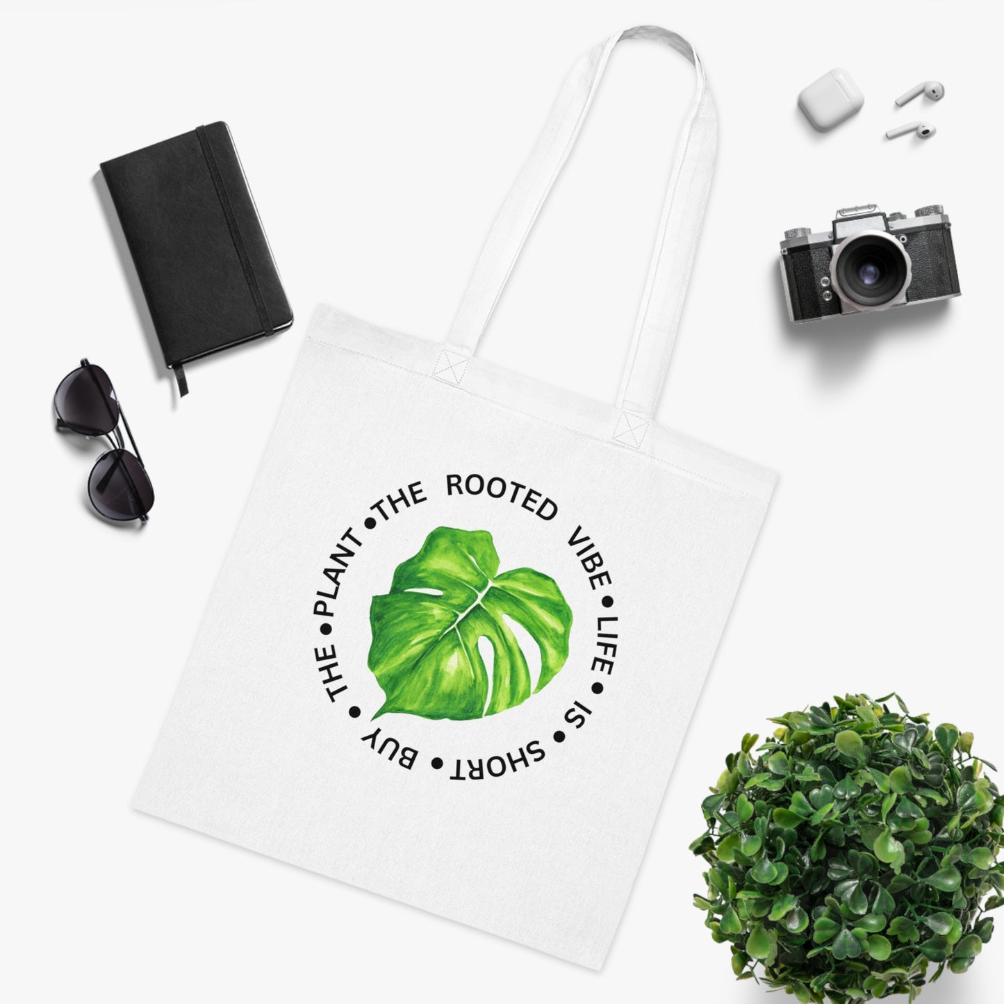Stylish Cotton Tote with Leaf Design, Eco-Friendly Bag, Plant Lover's Gift, Reusable Shopping Tote, Perfect for Everyday Use