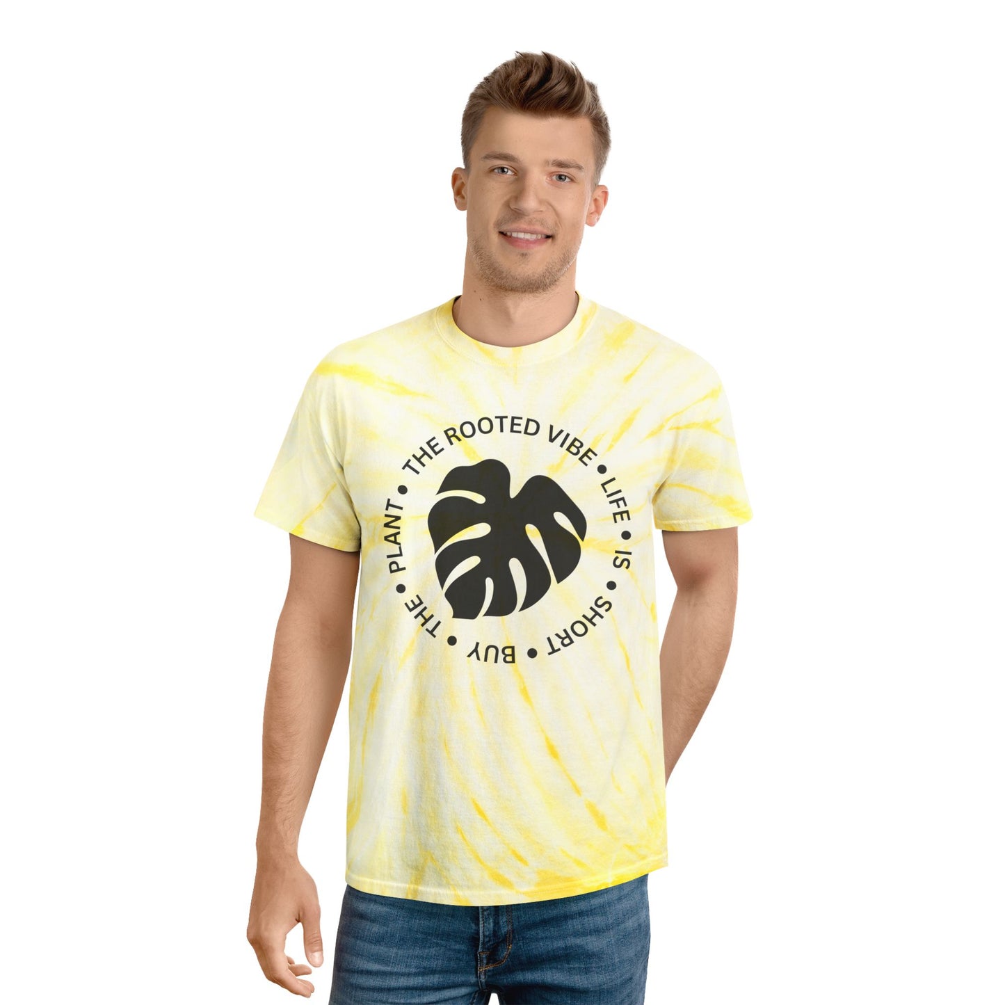 Vibrant Tie-Dye Tee: The Rooted Vibe | Sunshine Summer Shirt, Festival T-Shirt, Plant Lover Gift, Casual Wear, Vibrant Summer Style