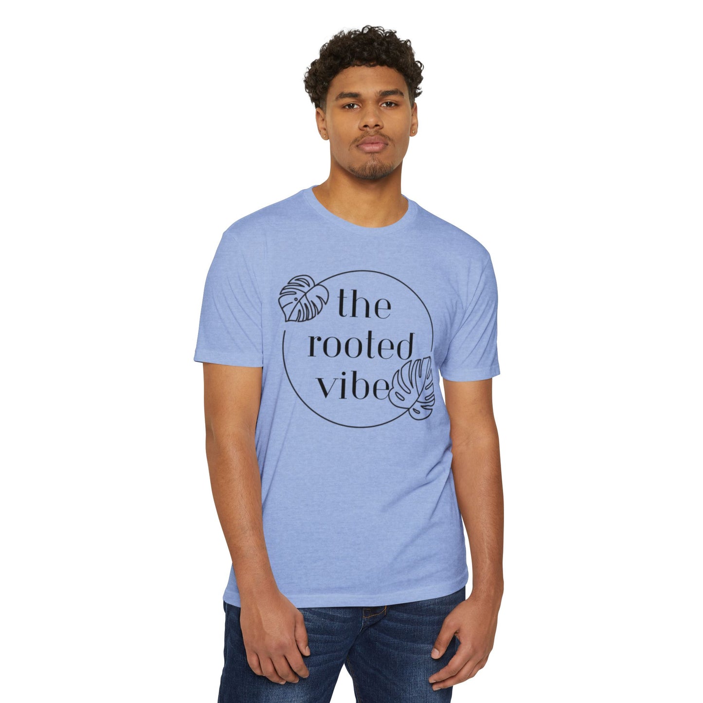 Rooted Vibe Unisex CVC Jersey T-Shirt | Casual Wear, Plant Lover Gift, Summer Style, Eco-Friendly Clothing, Gift for All Occasions