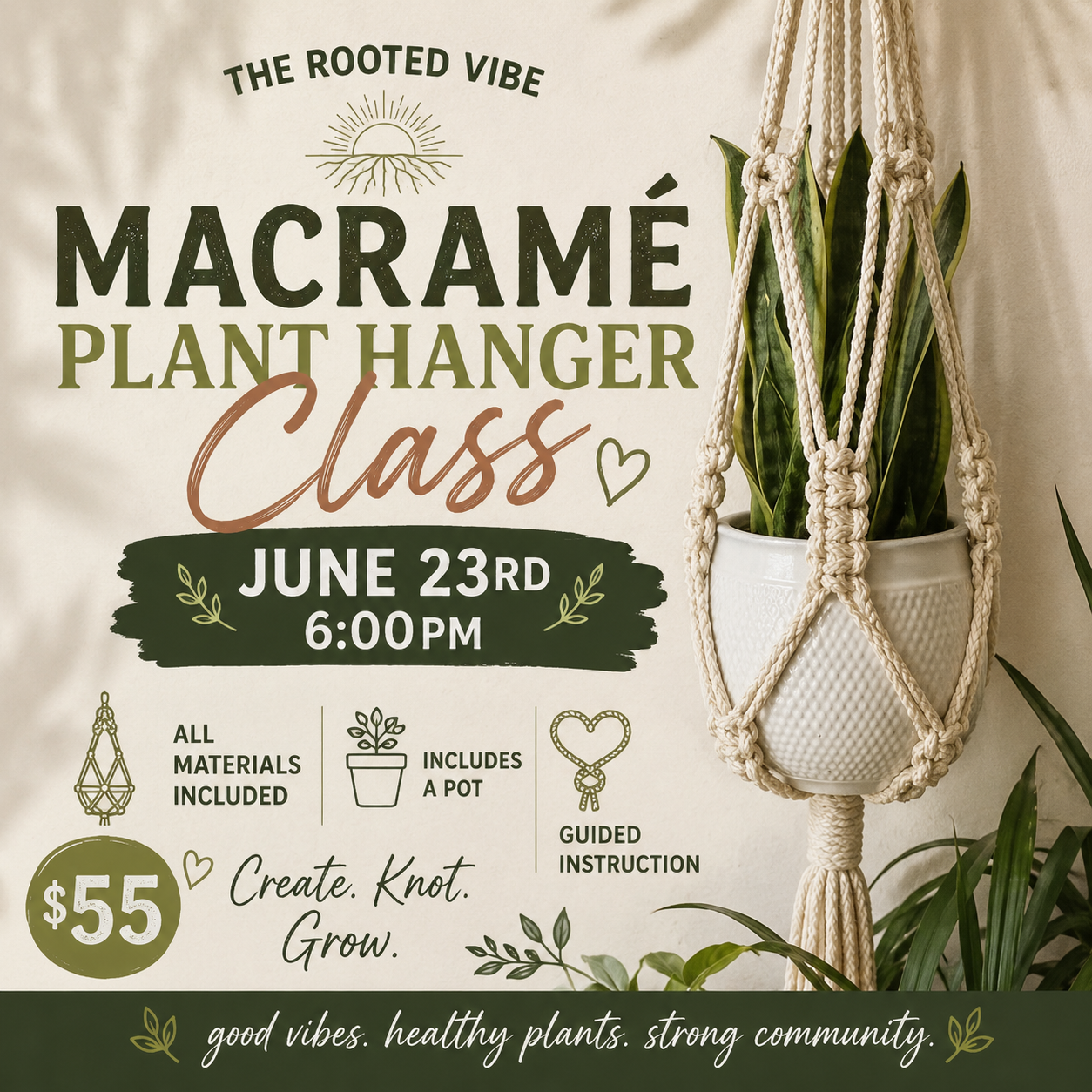 BOHO LIVING MACRAME PLANT HANGER CLASS