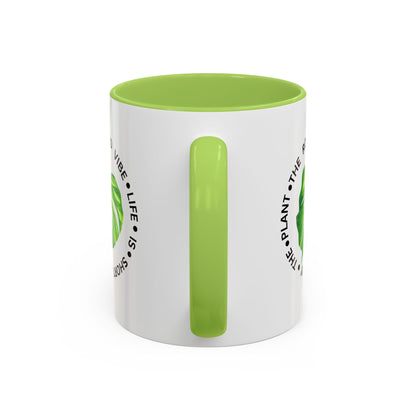 Accent Coffee Mug - Tropical Plant Lover Gift, Monstera Design Mug, Eco-Friendly Coffee Cup, Greenhouse Decor, Gardening Enthusiast