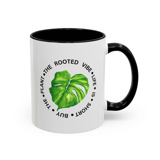 Accent Coffee Mug - Tropical Plant Lover Gift, Monstera Design Mug, Eco-Friendly Coffee Cup, Greenhouse Decor, Gardening Enthusiast