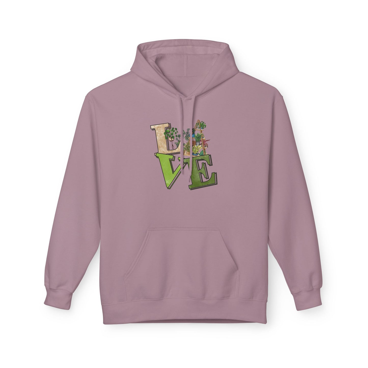 Love-Themed Fleece Hoodie, Cozy Gift for Couples, Valentine's Day Apparel, Cute Love Hoodie, Everyday Comfort Wear