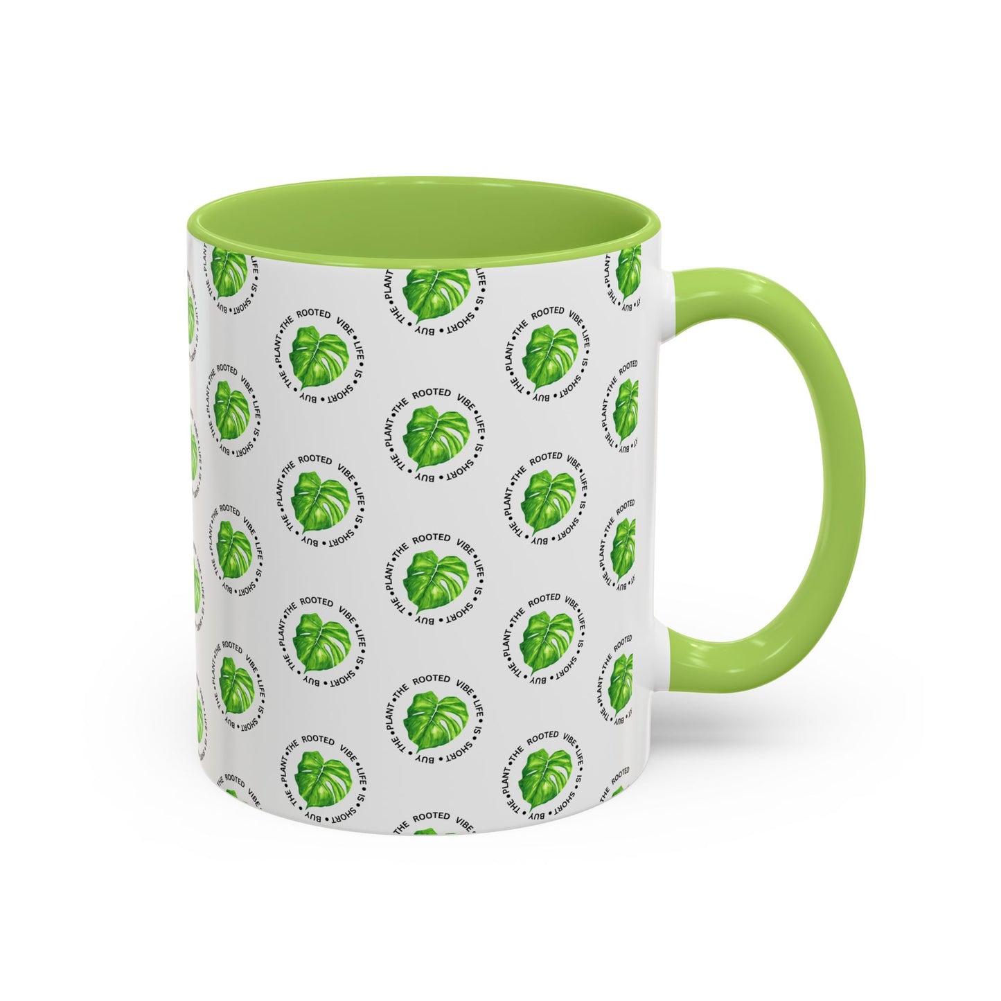 Green Leaf Accent Coffee Mug, Eco-Friendly Coffee Cup, Gift for Plant Lovers, Kitchen Decor, Daily Coffee Mug