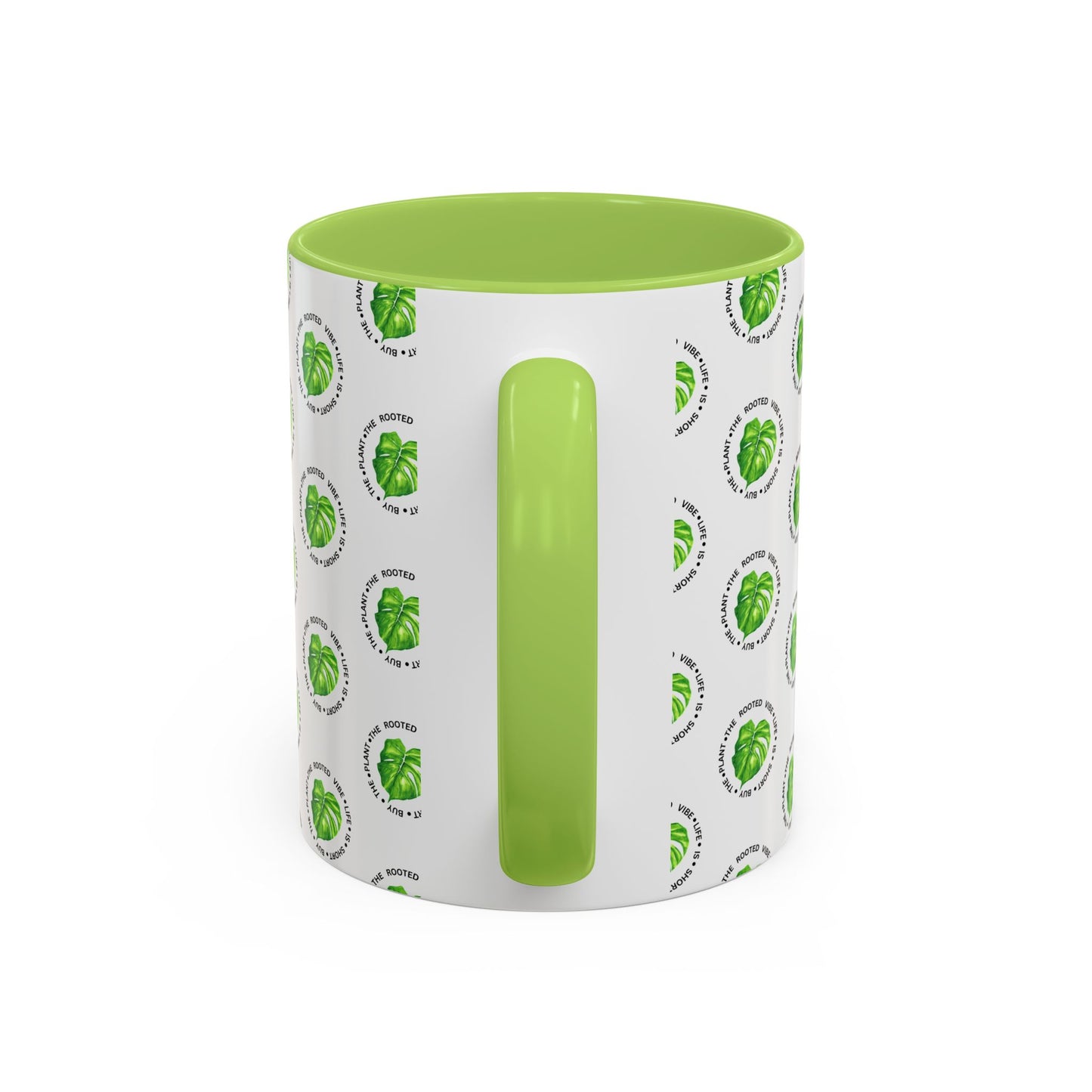 Green Leaf Accent Coffee Mug, Eco-Friendly Coffee Cup, Gift for Plant Lovers, Kitchen Decor, Daily Coffee Mug