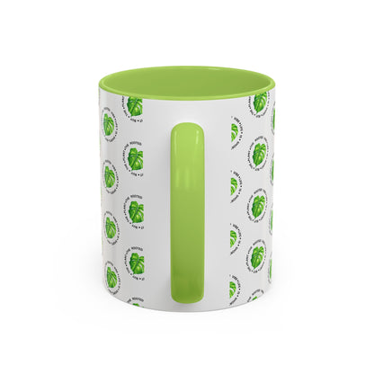 Green Leaf Accent Coffee Mug, Eco-Friendly Coffee Cup, Gift for Plant Lovers, Kitchen Decor, Daily Coffee Mug