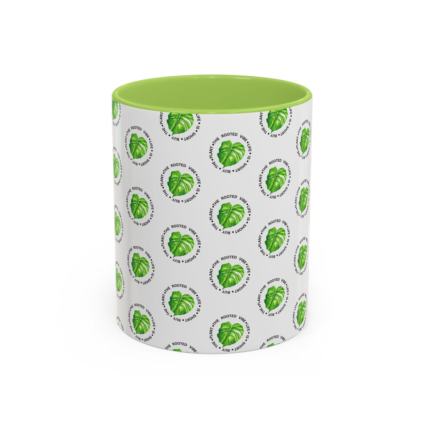 Green Leaf Accent Coffee Mug, Eco-Friendly Coffee Cup, Gift for Plant Lovers, Kitchen Decor, Daily Coffee Mug
