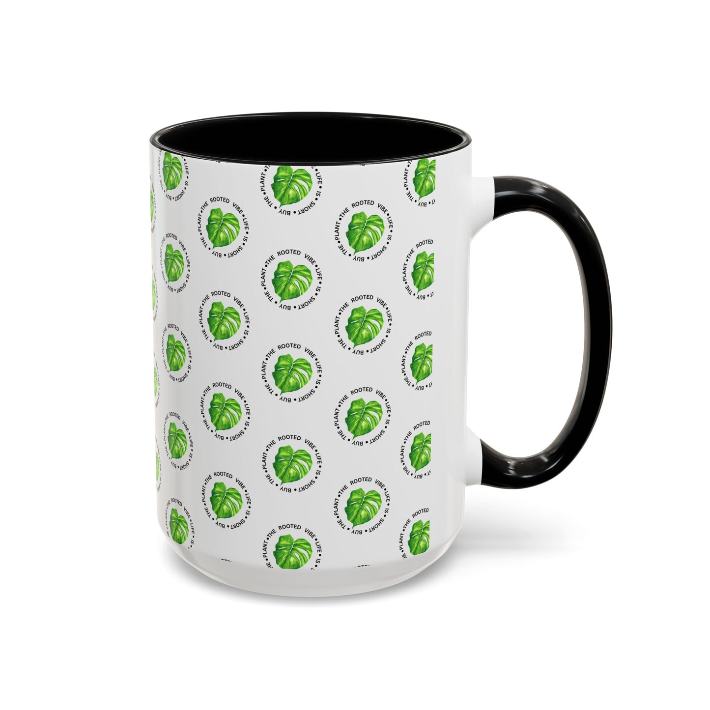 Green Leaf Accent Coffee Mug, Eco-Friendly Coffee Cup, Gift for Plant Lovers, Kitchen Decor, Daily Coffee Mug
