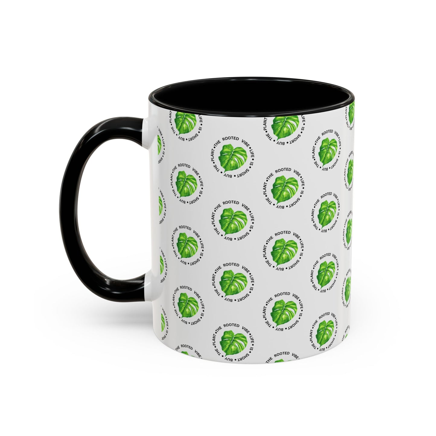 Green Leaf Accent Coffee Mug, Eco-Friendly Coffee Cup, Gift for Plant Lovers, Kitchen Decor, Daily Coffee Mug