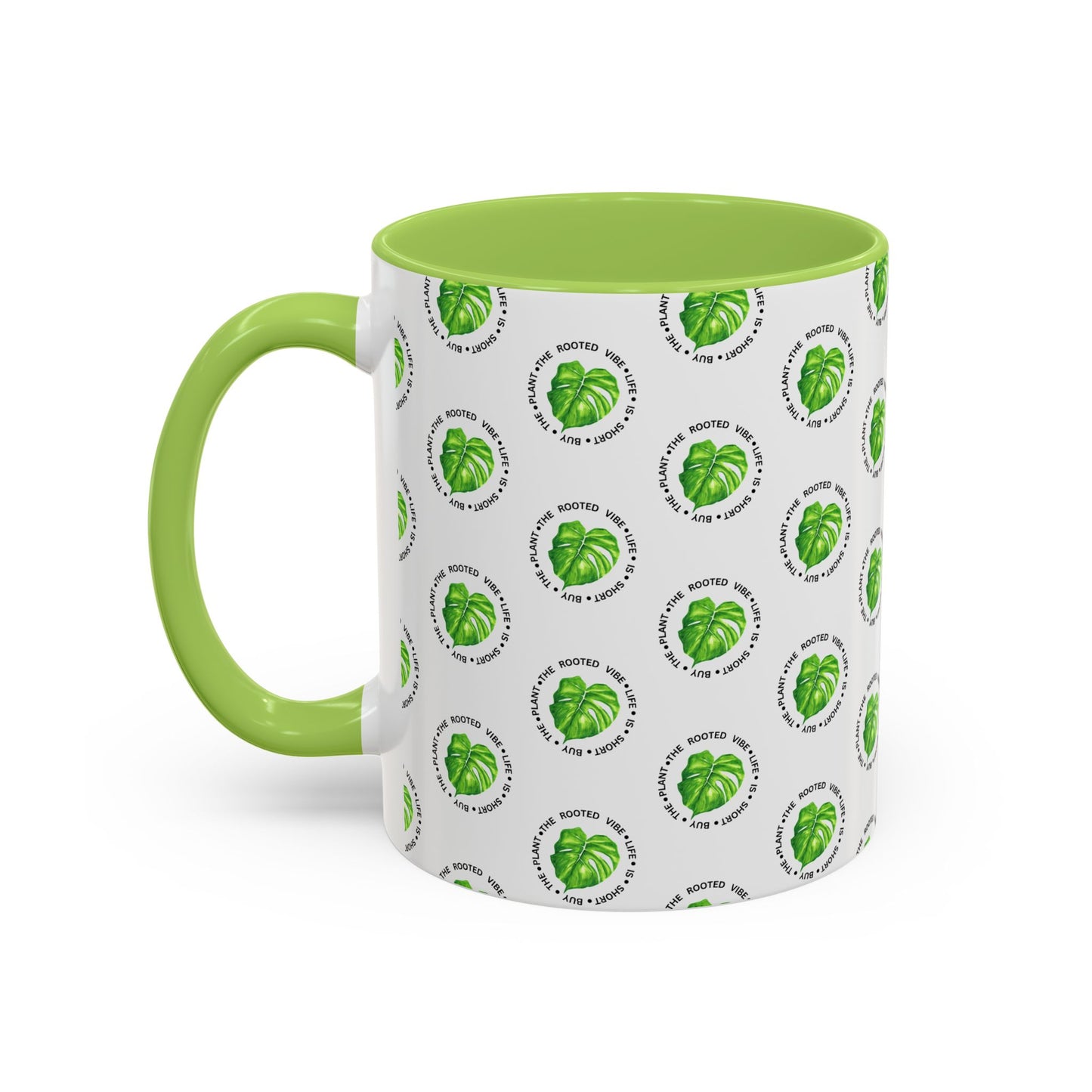 Green Leaf Accent Coffee Mug, Eco-Friendly Coffee Cup, Gift for Plant Lovers, Kitchen Decor, Daily Coffee Mug