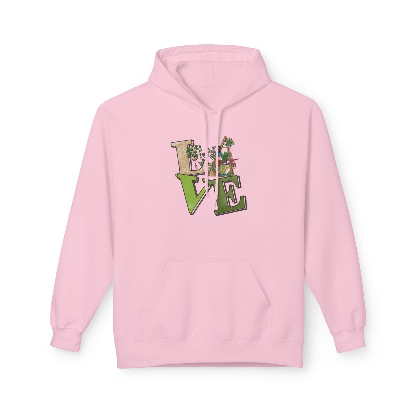 Love-Themed Fleece Hoodie, Cozy Gift for Couples, Valentine's Day Apparel, Cute Love Hoodie, Everyday Comfort Wear