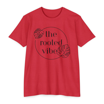 Rooted Vibe Unisex CVC Jersey T-Shirt | Casual Wear, Plant Lover Gift, Summer Style, Eco-Friendly Clothing, Gift for All Occasions
