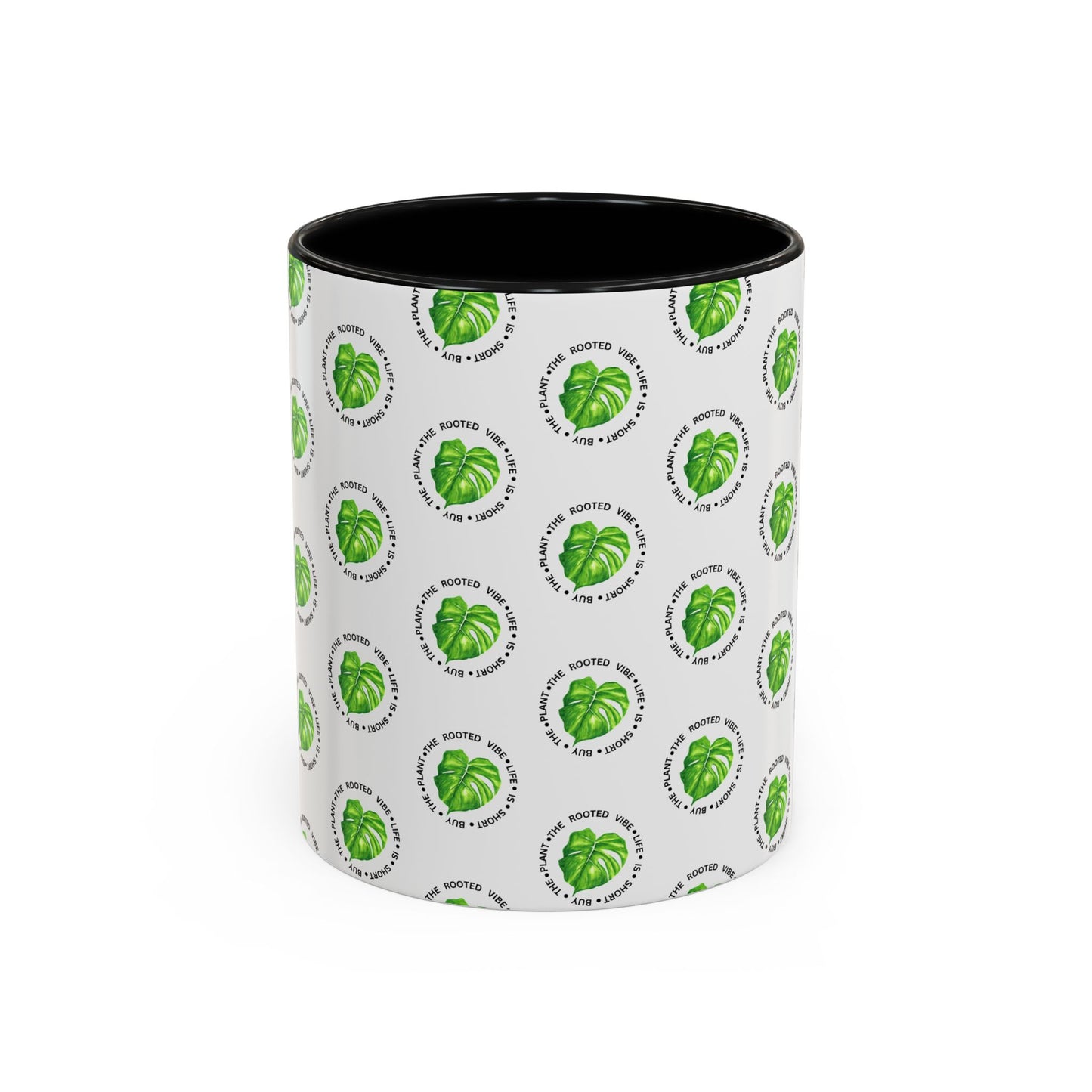 Green Leaf Accent Coffee Mug, Eco-Friendly Coffee Cup, Gift for Plant Lovers, Kitchen Decor, Daily Coffee Mug