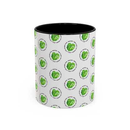 Green Leaf Accent Coffee Mug, Eco-Friendly Coffee Cup, Gift for Plant Lovers, Kitchen Decor, Daily Coffee Mug