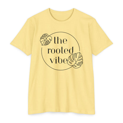 Rooted Vibe Unisex CVC Jersey T-Shirt | Casual Wear, Plant Lover Gift, Summer Style, Eco-Friendly Clothing, Gift for All Occasions