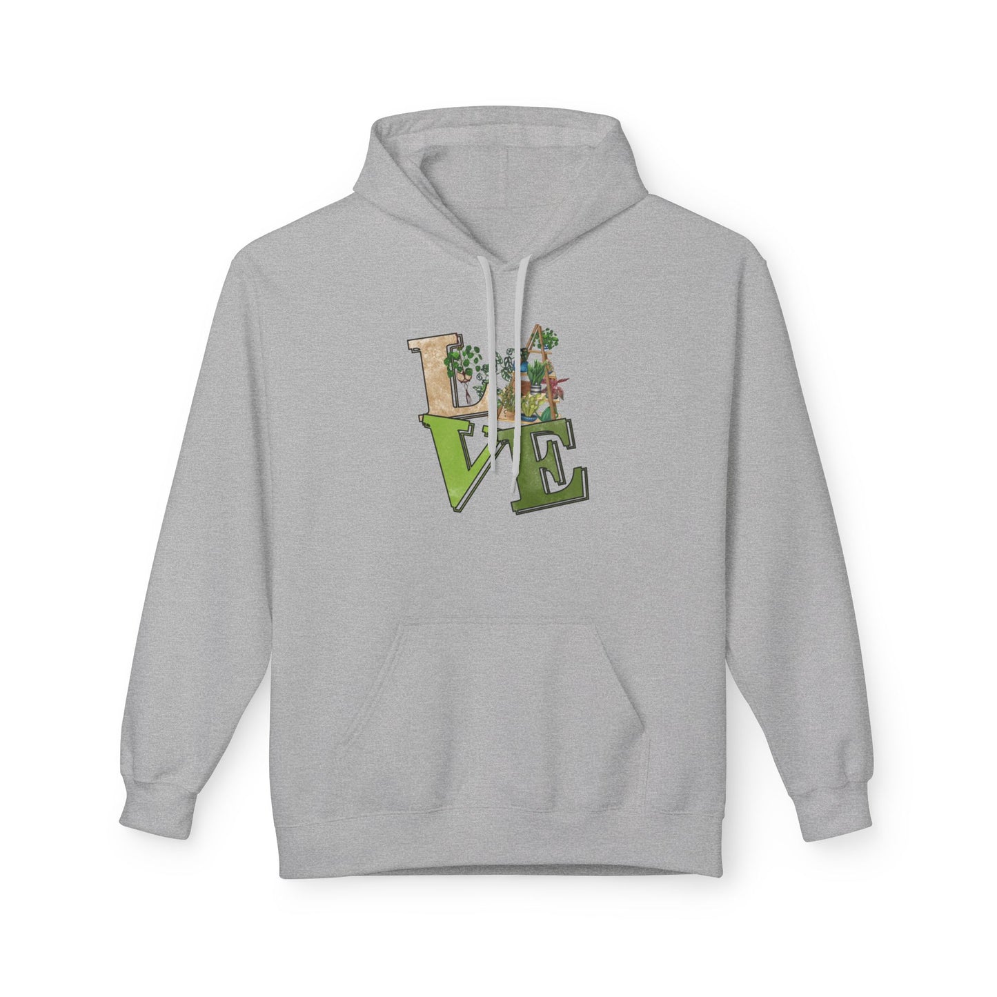 Love-Themed Fleece Hoodie, Cozy Gift for Couples, Valentine's Day Apparel, Cute Love Hoodie, Everyday Comfort Wear