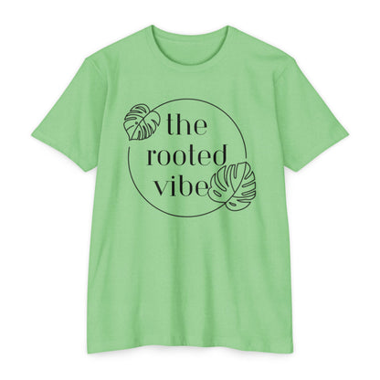 Rooted Vibe Unisex CVC Jersey T-Shirt | Casual Wear, Plant Lover Gift, Summer Style, Eco-Friendly Clothing, Gift for All Occasions