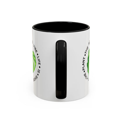 Accent Coffee Mug - Tropical Plant Lover Gift, Monstera Design Mug, Eco-Friendly Coffee Cup, Greenhouse Decor, Gardening Enthusiast