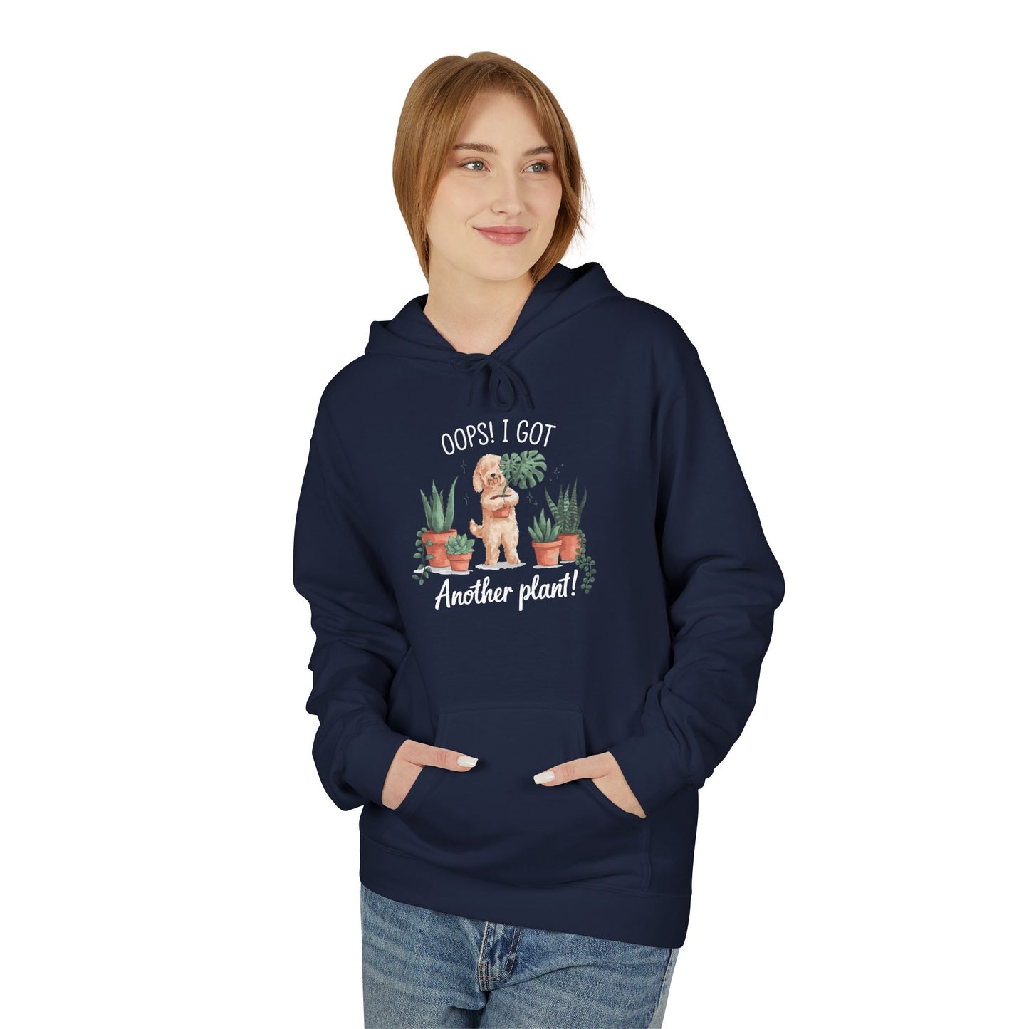 Doodle Lover's Hoodie, Oops I Got Another Plant Fleece, Plant Mom Gift, Cozy Gift for Gardeners, Perfect for Plant Lovers