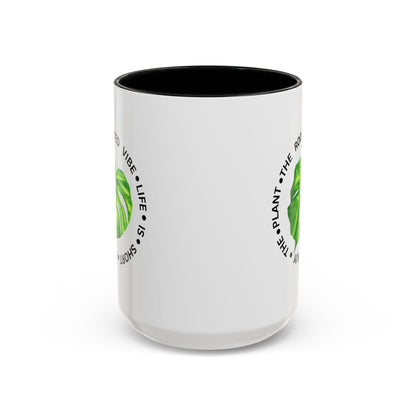 Accent Coffee Mug - Tropical Plant Lover Gift, Monstera Design Mug, Eco-Friendly Coffee Cup, Greenhouse Decor, Gardening Enthusiast