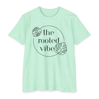 Rooted Vibe Unisex CVC Jersey T-Shirt | Casual Wear, Plant Lover Gift, Summer Style, Eco-Friendly Clothing, Gift for All Occasions