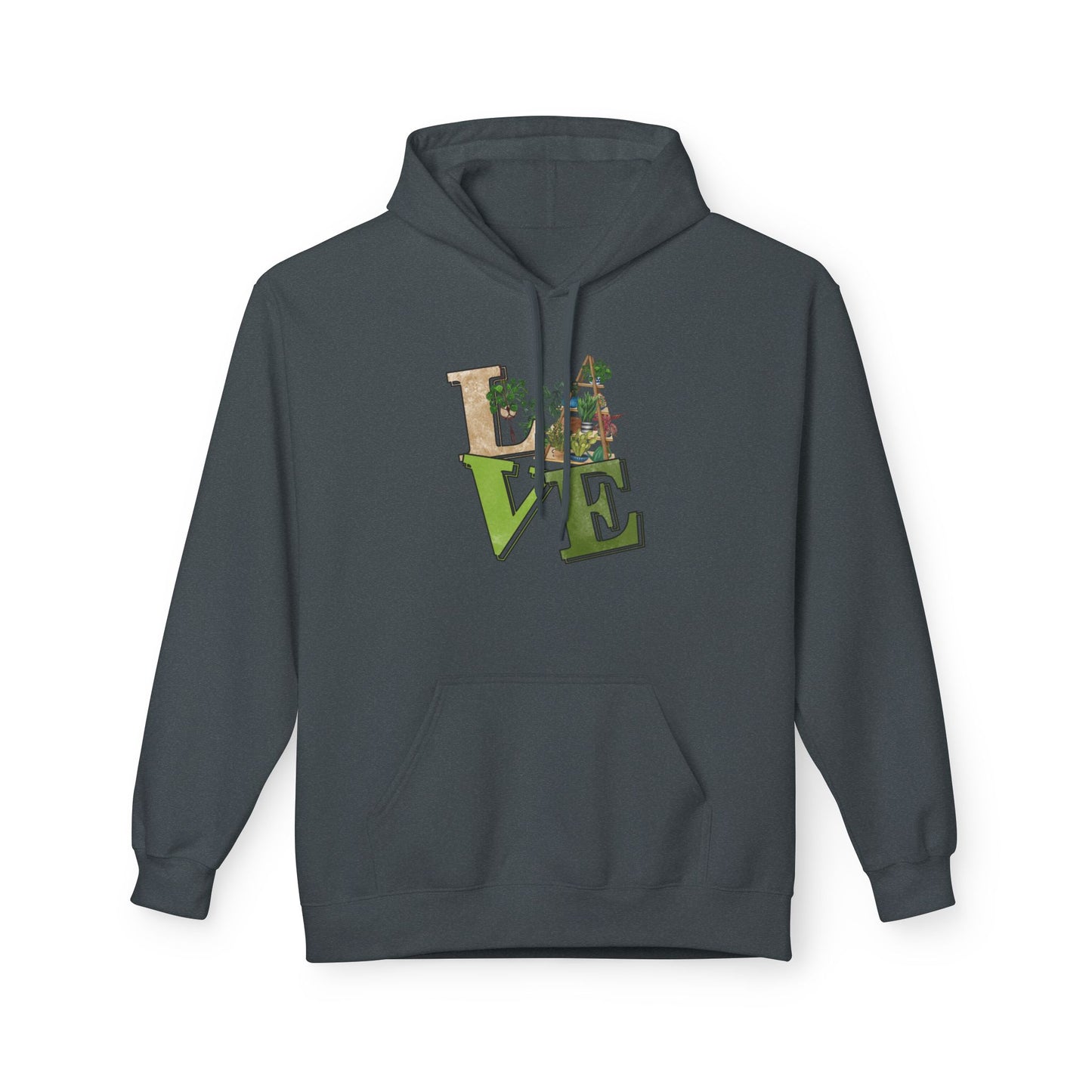 Love-Themed Fleece Hoodie, Cozy Gift for Couples, Valentine's Day Apparel, Cute Love Hoodie, Everyday Comfort Wear