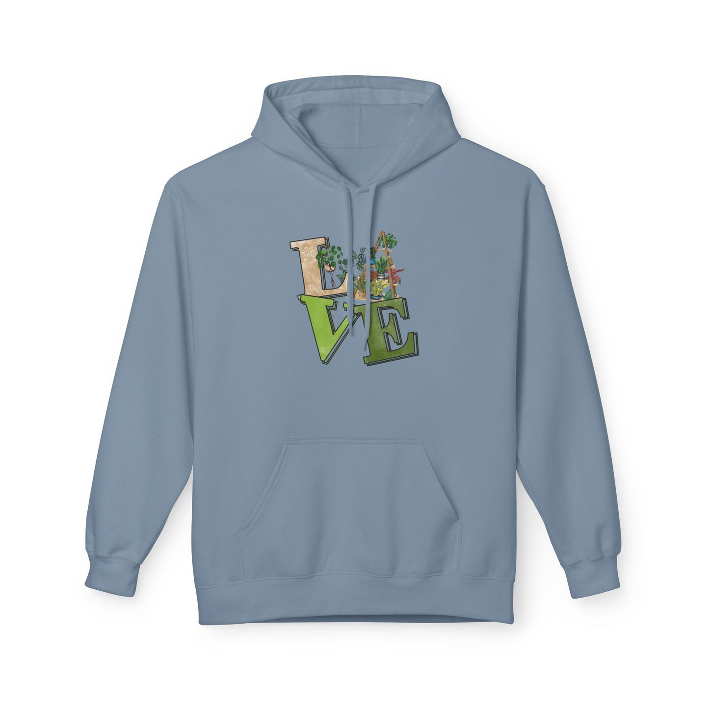 Love-Themed Fleece Hoodie, Cozy Gift for Couples, Valentine's Day Apparel, Cute Love Hoodie, Everyday Comfort Wear
