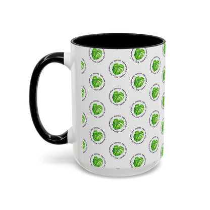 Green Leaf Accent Coffee Mug, Eco-Friendly Coffee Cup, Gift for Plant Lovers, Kitchen Decor, Daily Coffee Mug