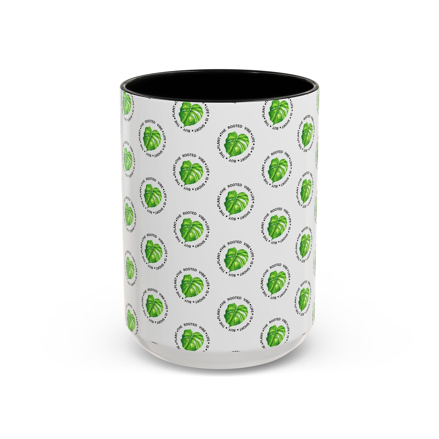 Green Leaf Accent Coffee Mug, Eco-Friendly Coffee Cup, Gift for Plant Lovers, Kitchen Decor, Daily Coffee Mug