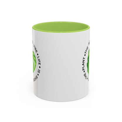 Accent Coffee Mug - Tropical Plant Lover Gift, Monstera Design Mug, Eco-Friendly Coffee Cup, Greenhouse Decor, Gardening Enthusiast