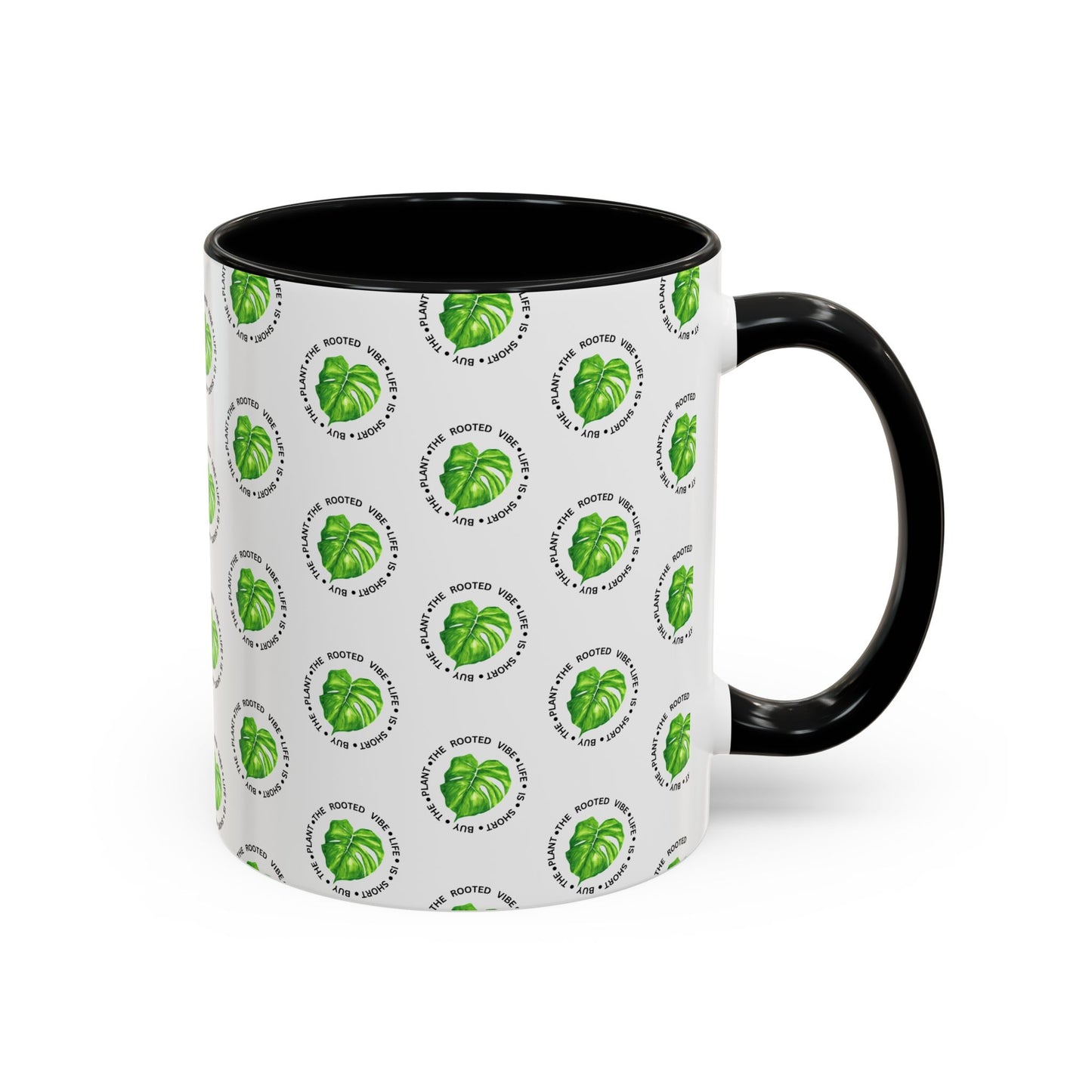 Green Leaf Accent Coffee Mug, Eco-Friendly Coffee Cup, Gift for Plant Lovers, Kitchen Decor, Daily Coffee Mug