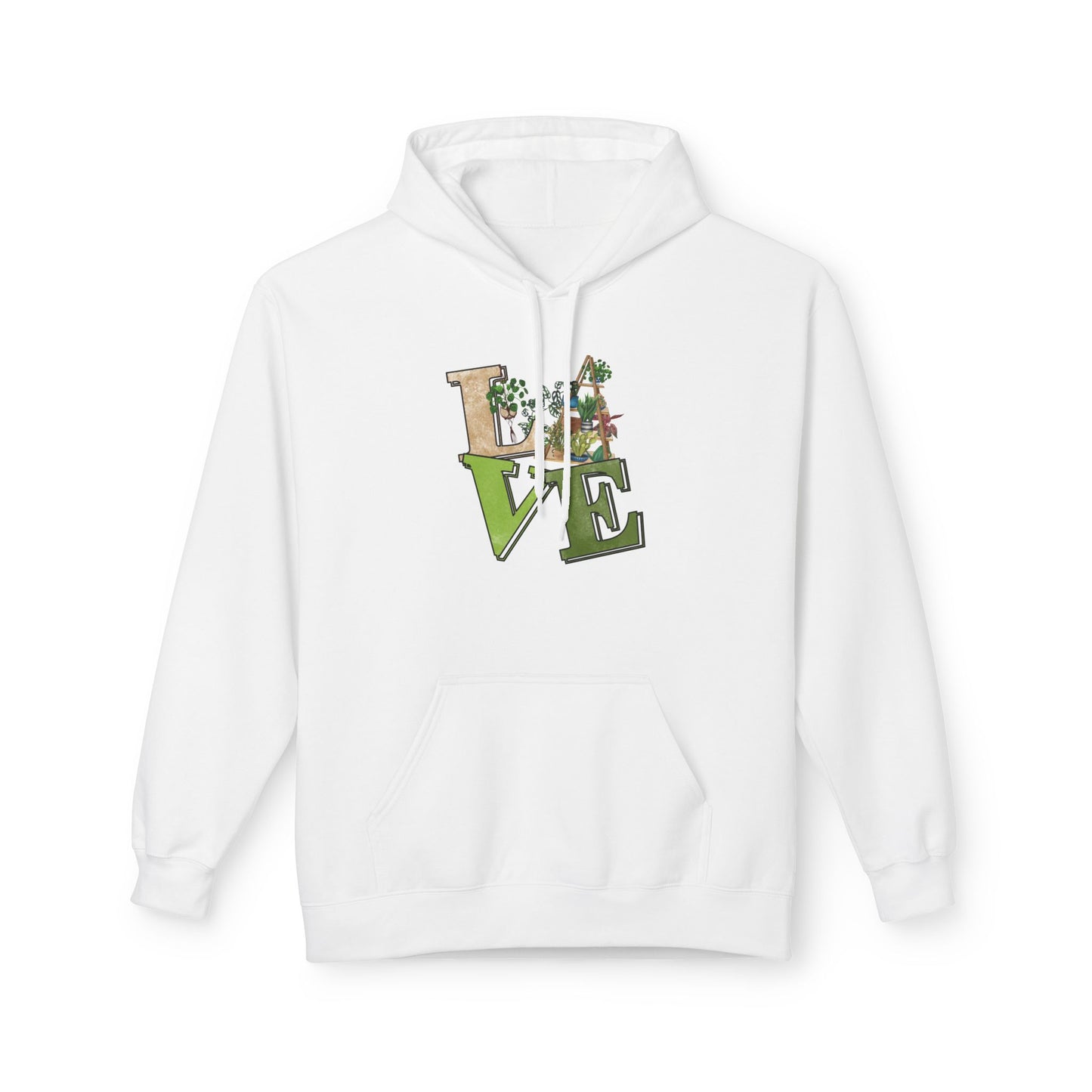 Love-Themed Fleece Hoodie, Cozy Gift for Couples, Valentine's Day Apparel, Cute Love Hoodie, Everyday Comfort Wear