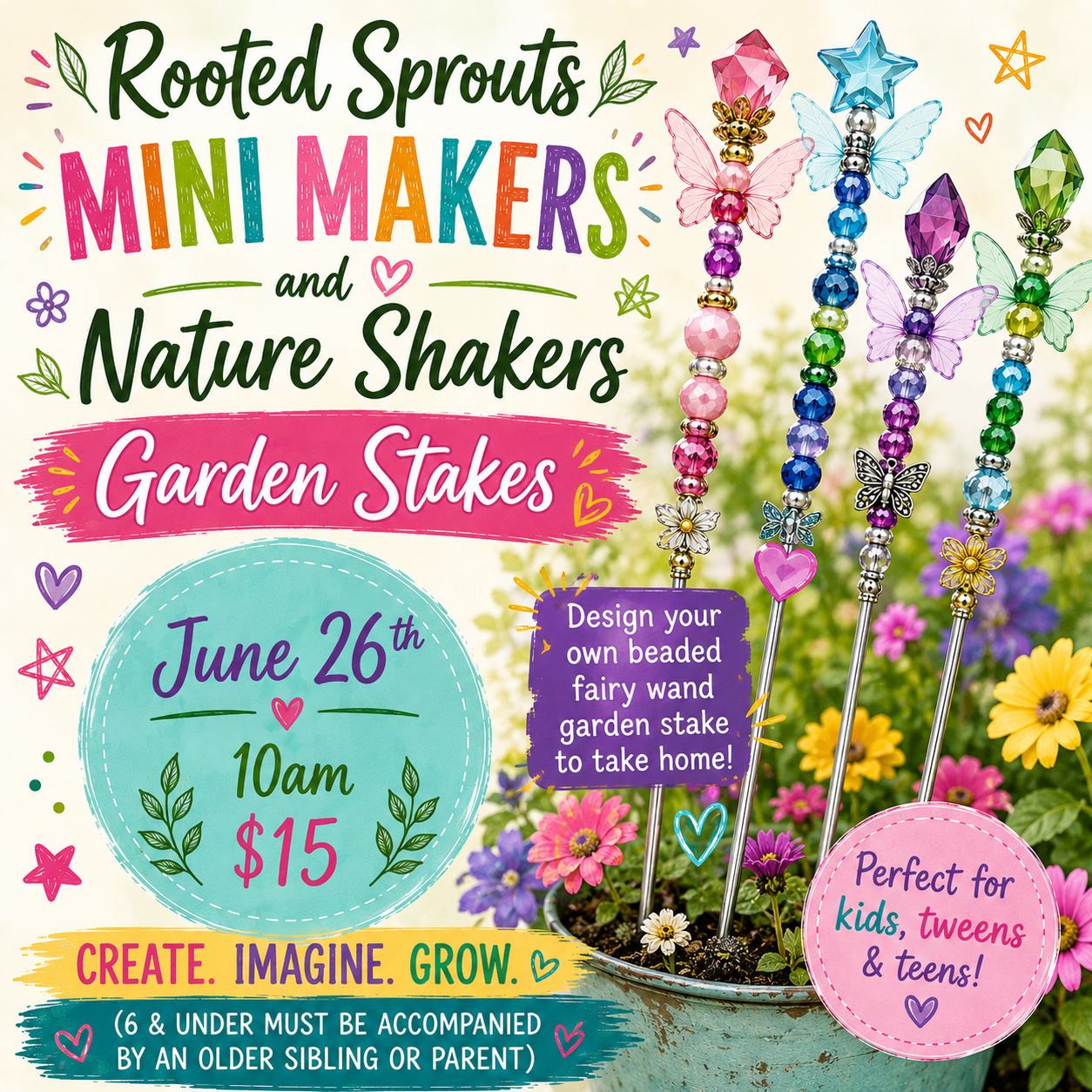 ROOTED SPROUTS-GARDEN STAKES